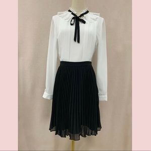 NWT ZAZU Pleated mini dress with tie detail